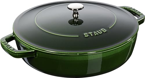 STAUB Gusseisen Bräter, Chistera Tropfenstruktur im Deckel für optimale Befeuchtung/Aromaregen, Rund 28 cm, 3,7 L, Für alle Herdarten geeignet inkl. Induktion & Backofen, Basilikumgrün STAUB Gusseisen Bräter, Chistera Tropfenstruktur im Deckel für optimale Befeuchtung/Aromaregen, Rund 28 cm, 3,7 L, Für alle Herdarten geeignet inkl. Induktion & Backofen, Basilikumgrün von STAUB