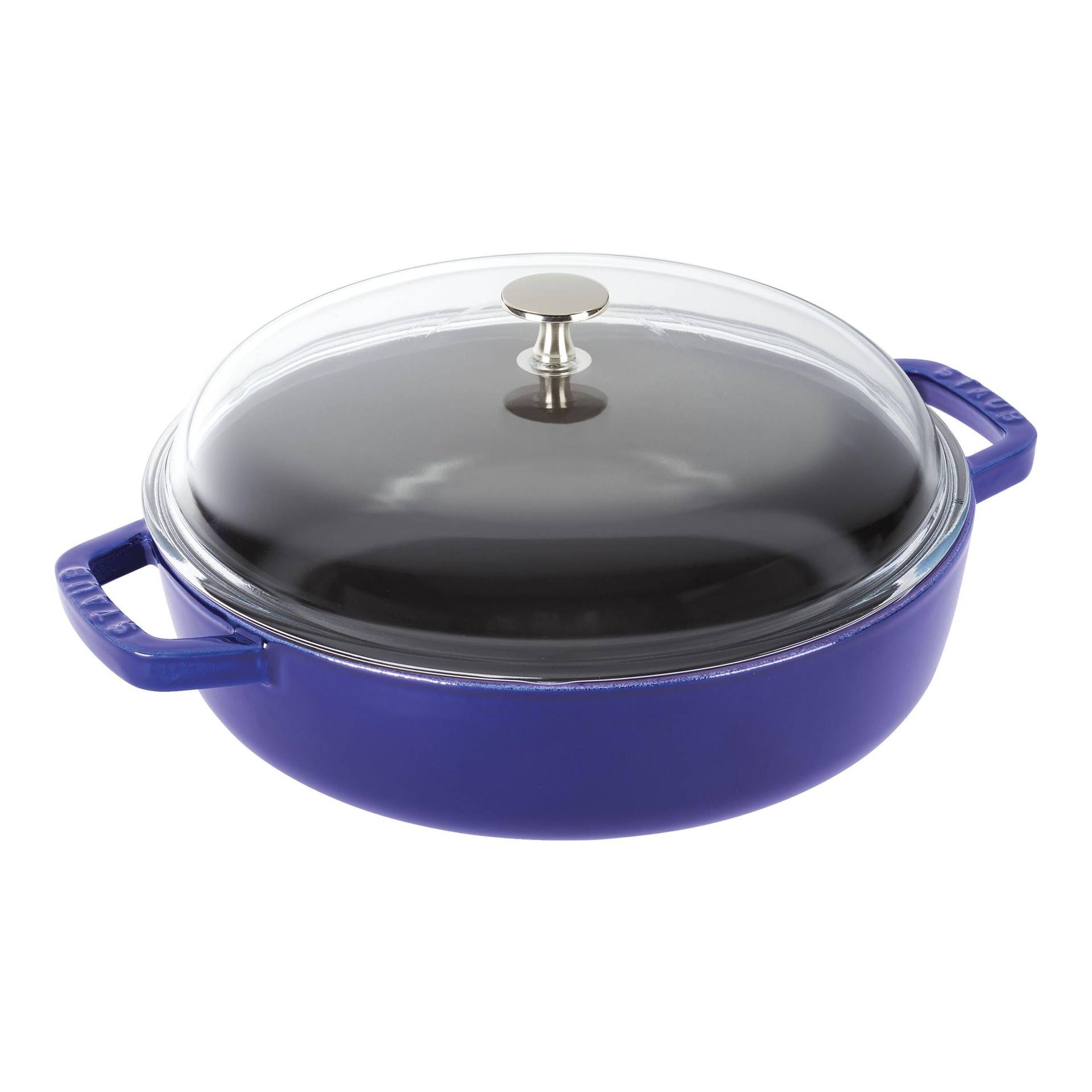 Staub Braisers Bräter mit Glasdeckel 28 cm, Gusseisen von Staub