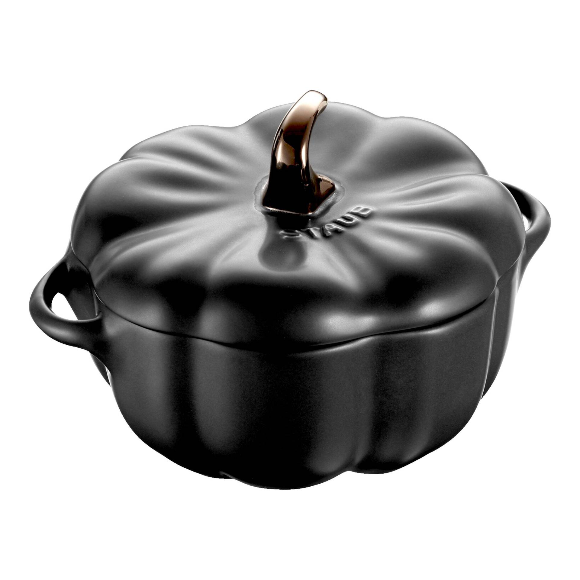 Staub Ceramique Cocotte 12 cm, Kürbis, Schwarz, Keramik von Staub