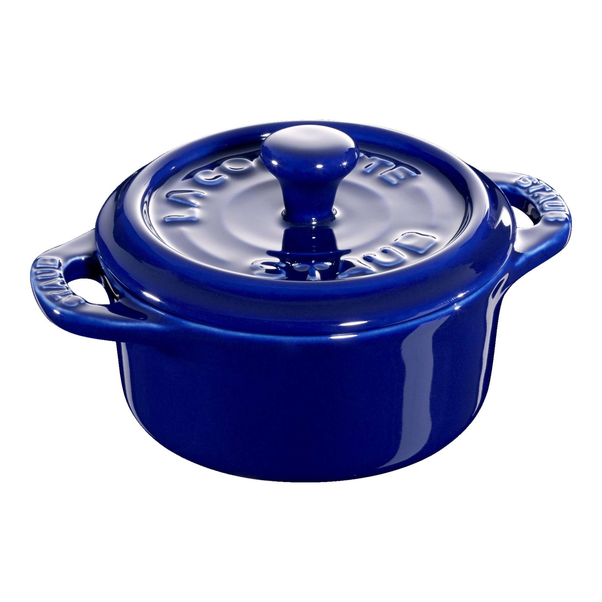 Staub Ceramique Mini Cocotte 10 cm, rund, Dunkelblau, Keramik von Staub