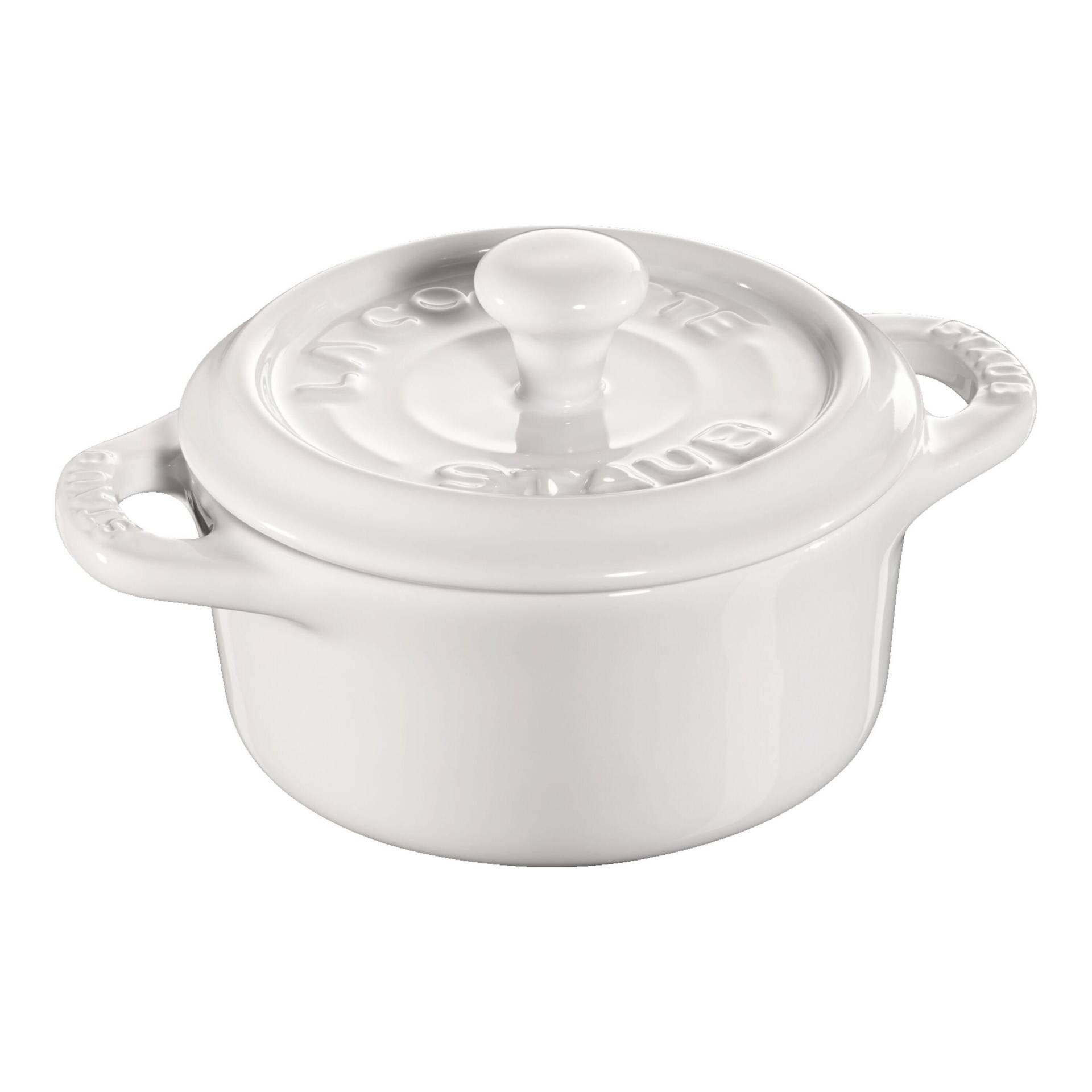 Staub Ceramique Mini Cocotte 10 cm, rund, Reinweiß, Keramik von Staub