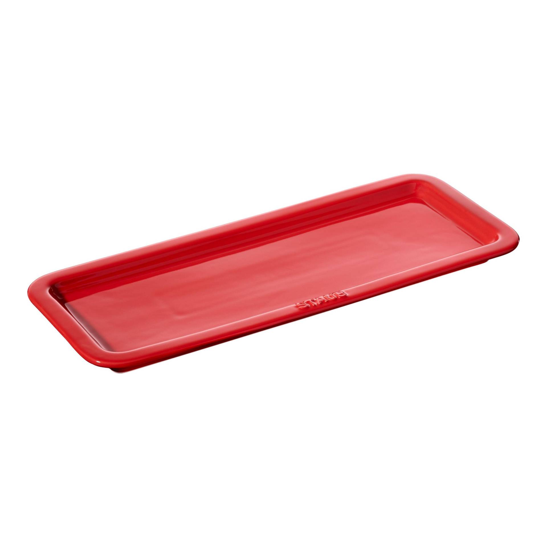 Staub Ceramique Servierteller 36 cm x 14 cm, Keramik, Kirsch-Rot von Staub