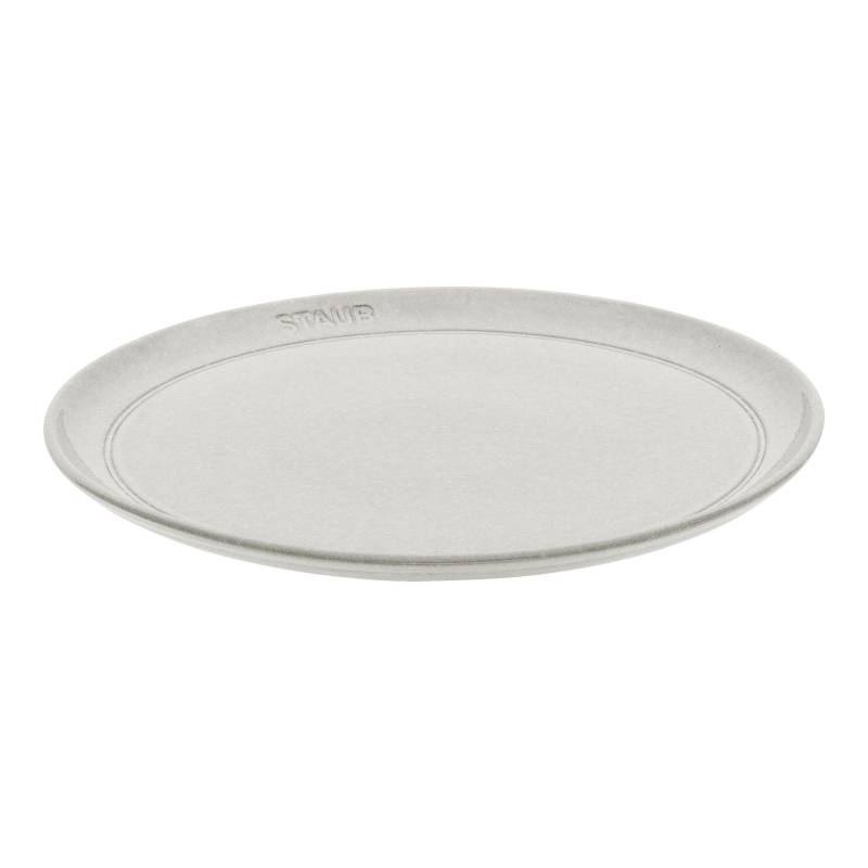 Staub Dining Line Teller flach 26 cm, Keramik, Weisser Trüffel von Staub