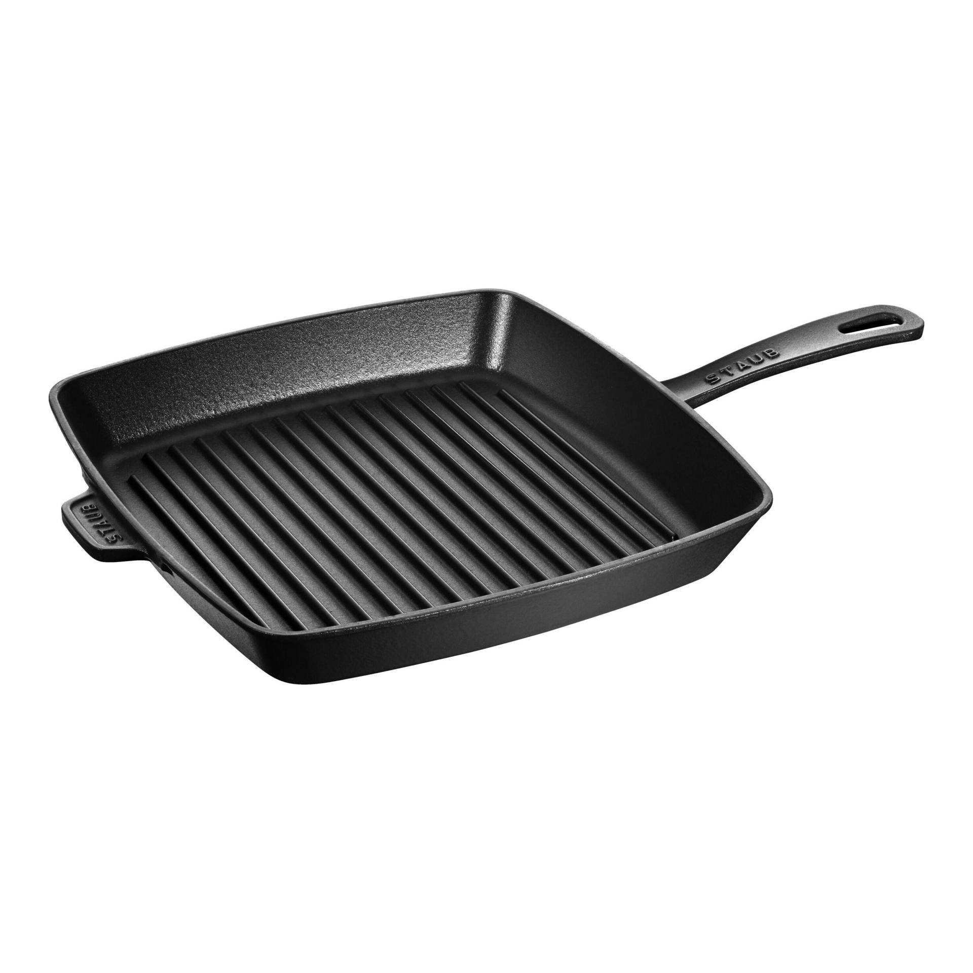 Staub Grill Pans Grillpfanne, quadratisch, 30 x cm schwarz cm, Gusseisen, Schwarz von Staub