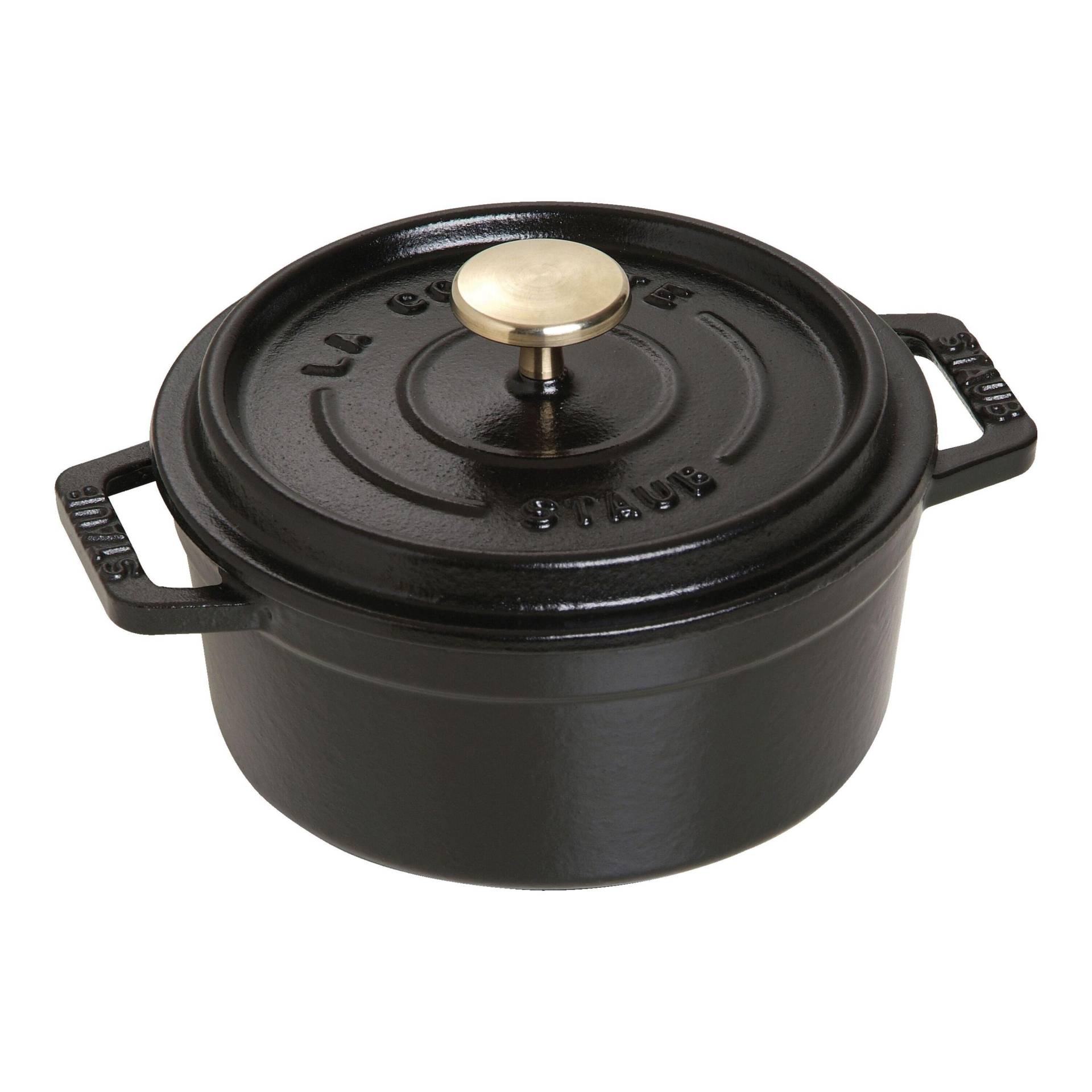 Staub La Cocotte 12 cm, rund, Schwarz, Gusseisen von Staub