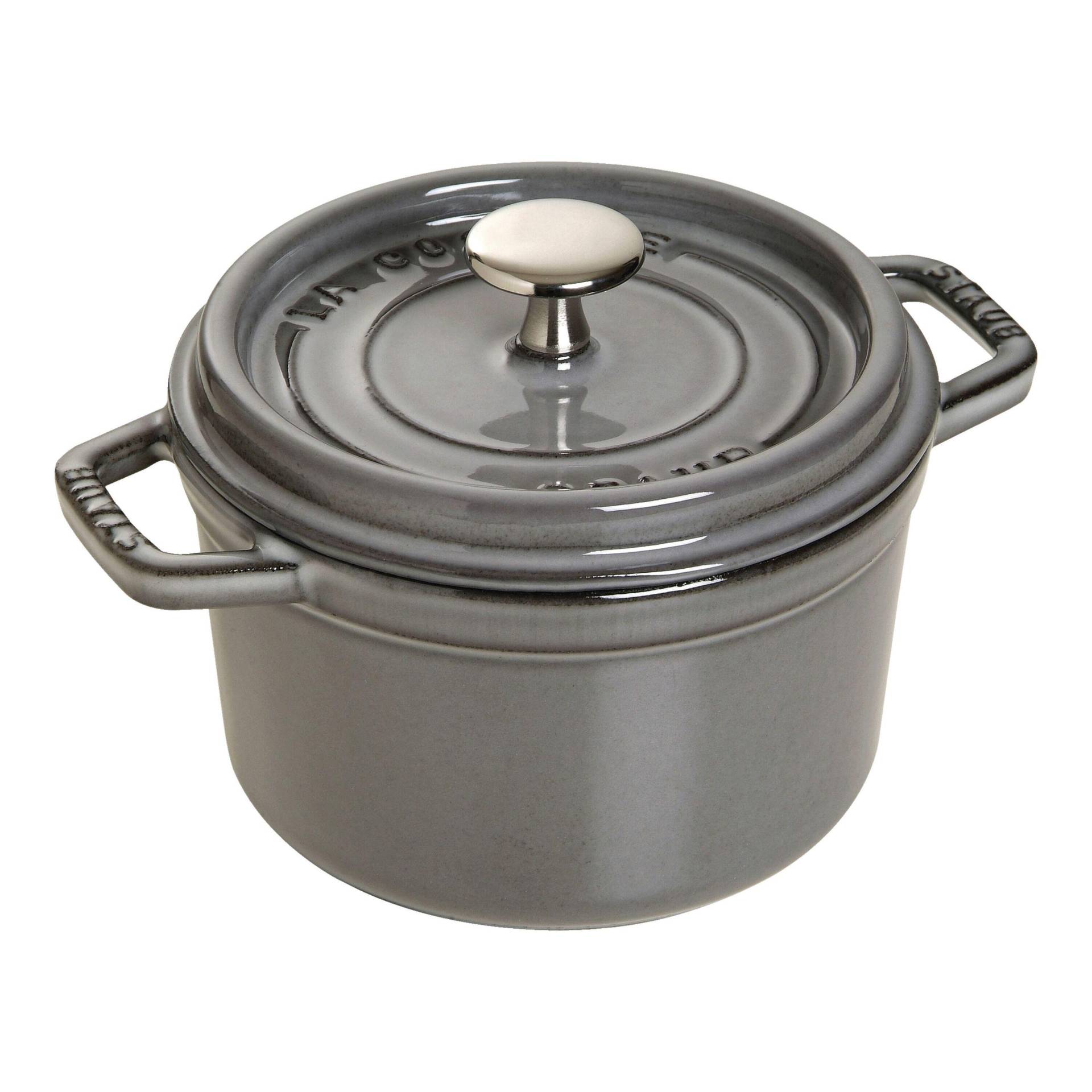 Staub La Cocotte 14 cm, rund, Graphit-Grau, Gusseisen von Staub