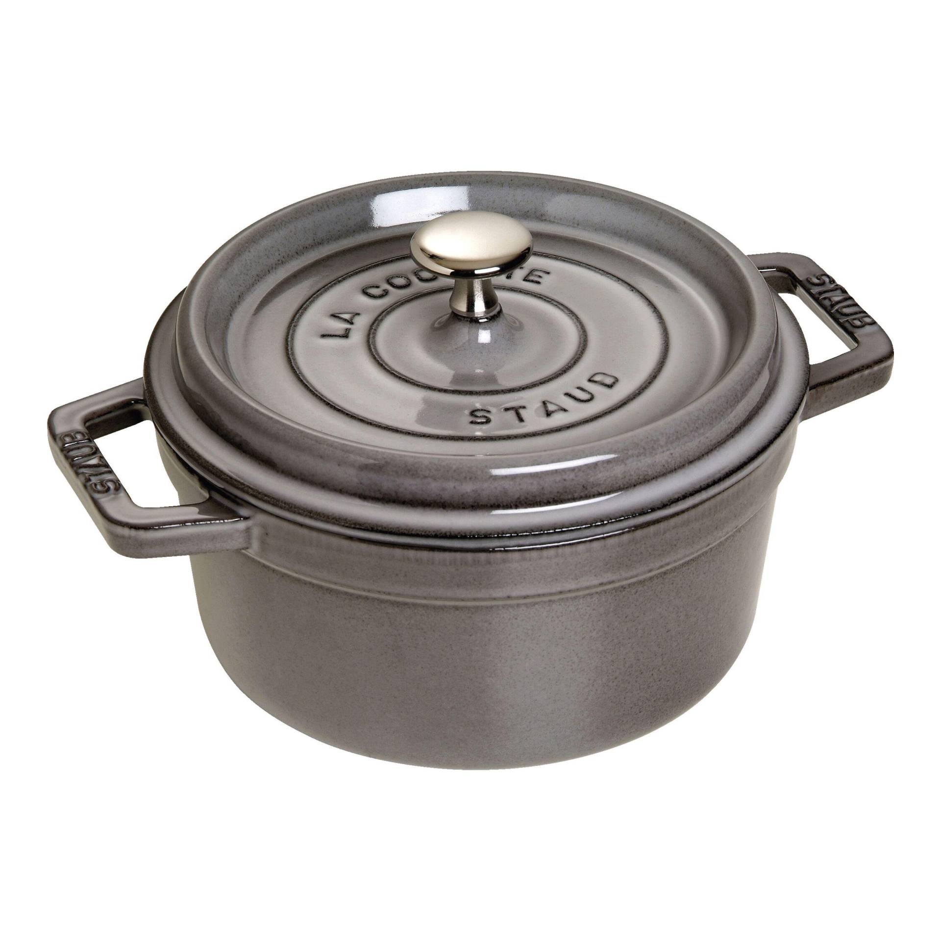 Staub La Cocotte 20 cm, rund, Graphit-Grau, Gusseisen von Staub