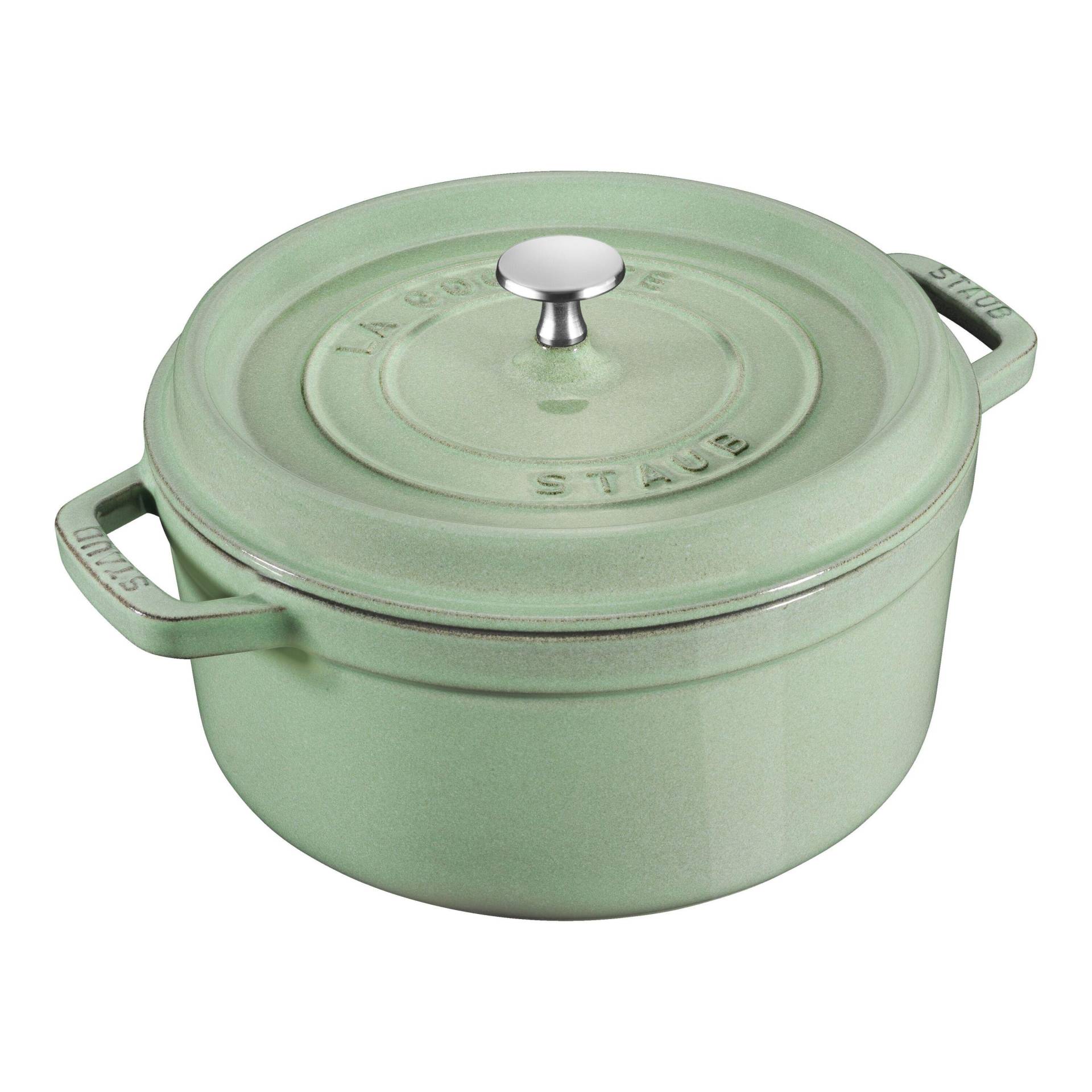 Staub La Cocotte 24 cm, rund, Salbeigrün, Gusseisen von Staub