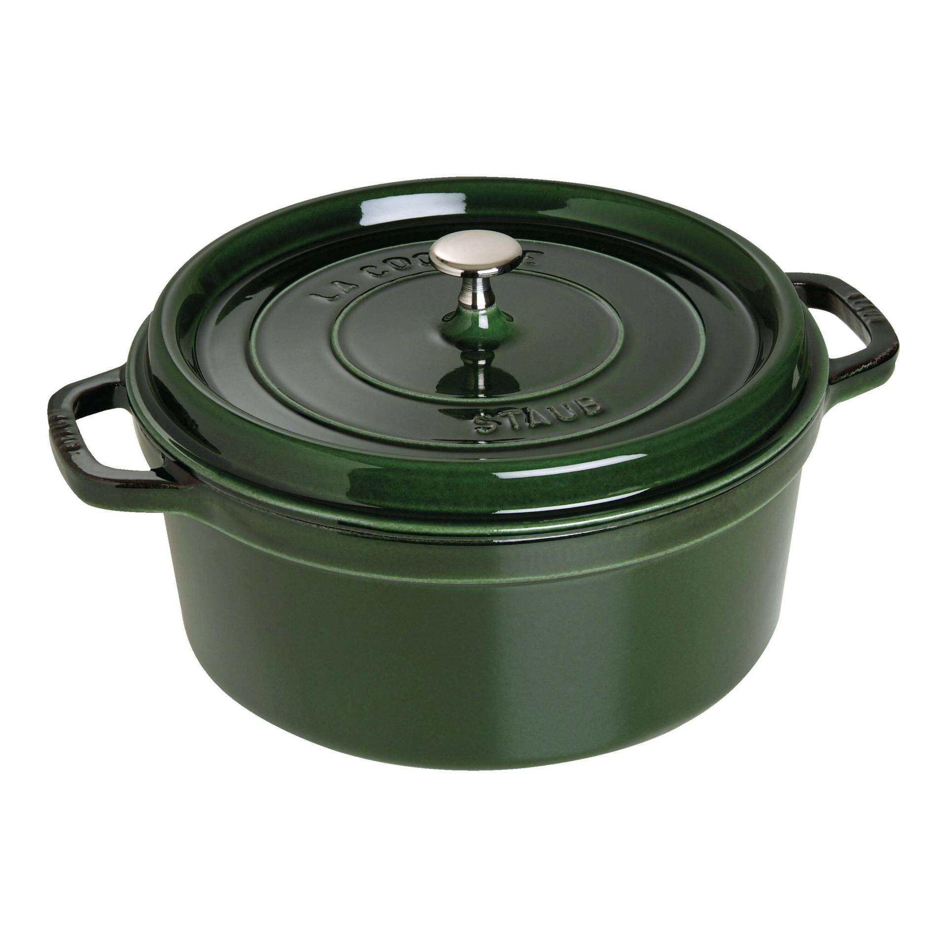 Staub La Cocotte 28 cm, rund, Basilikum-Grün, Gusseisen von Staub