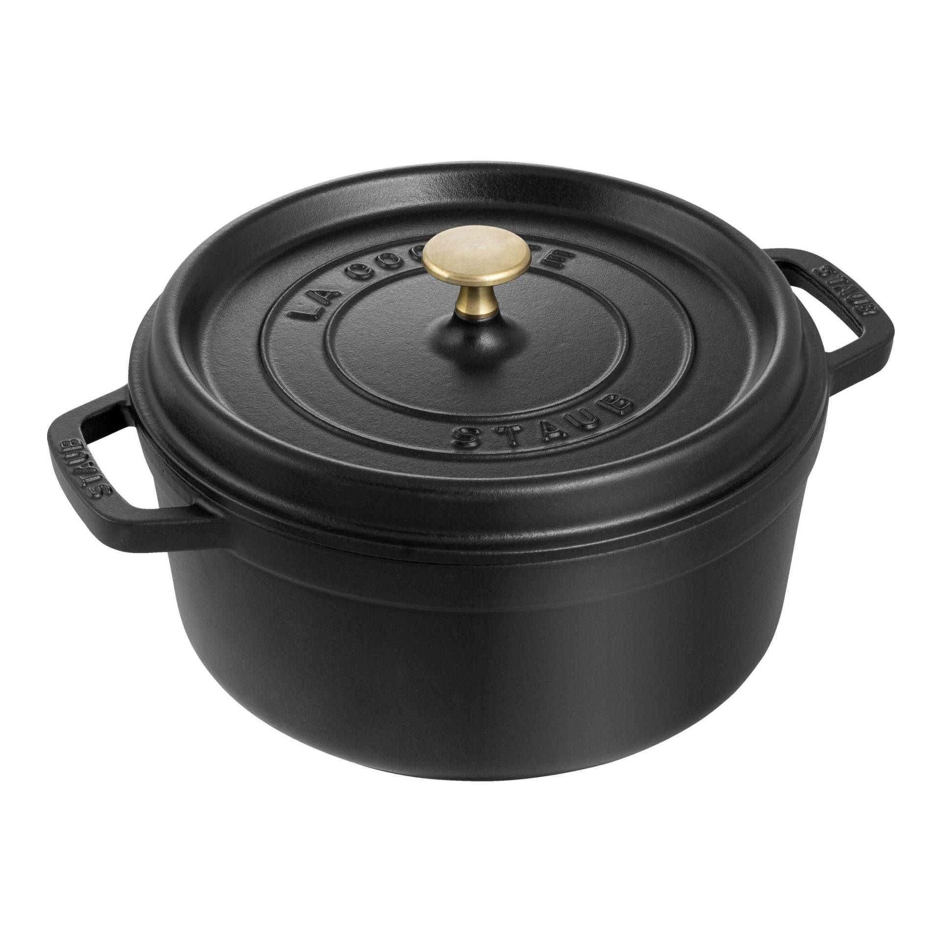 Staub La Cocotte 28 cm, rund, Schwarz, Gusseisen von Staub