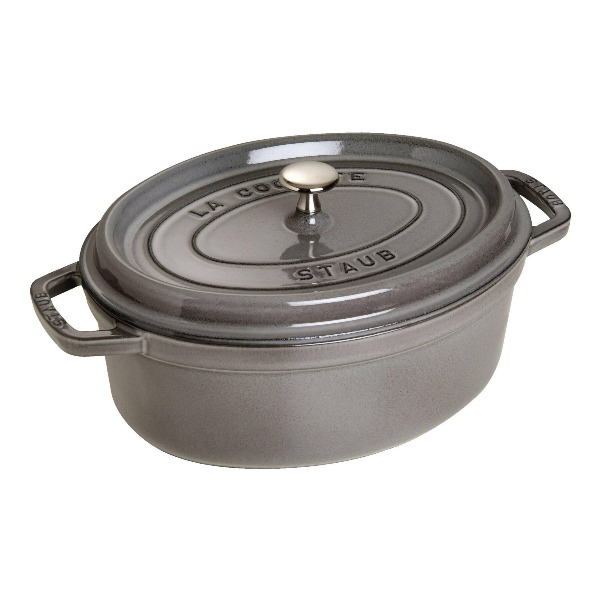 Staub La Cocotte 29 cm, oval, Graphit-Grau, Gusseisen von Staub