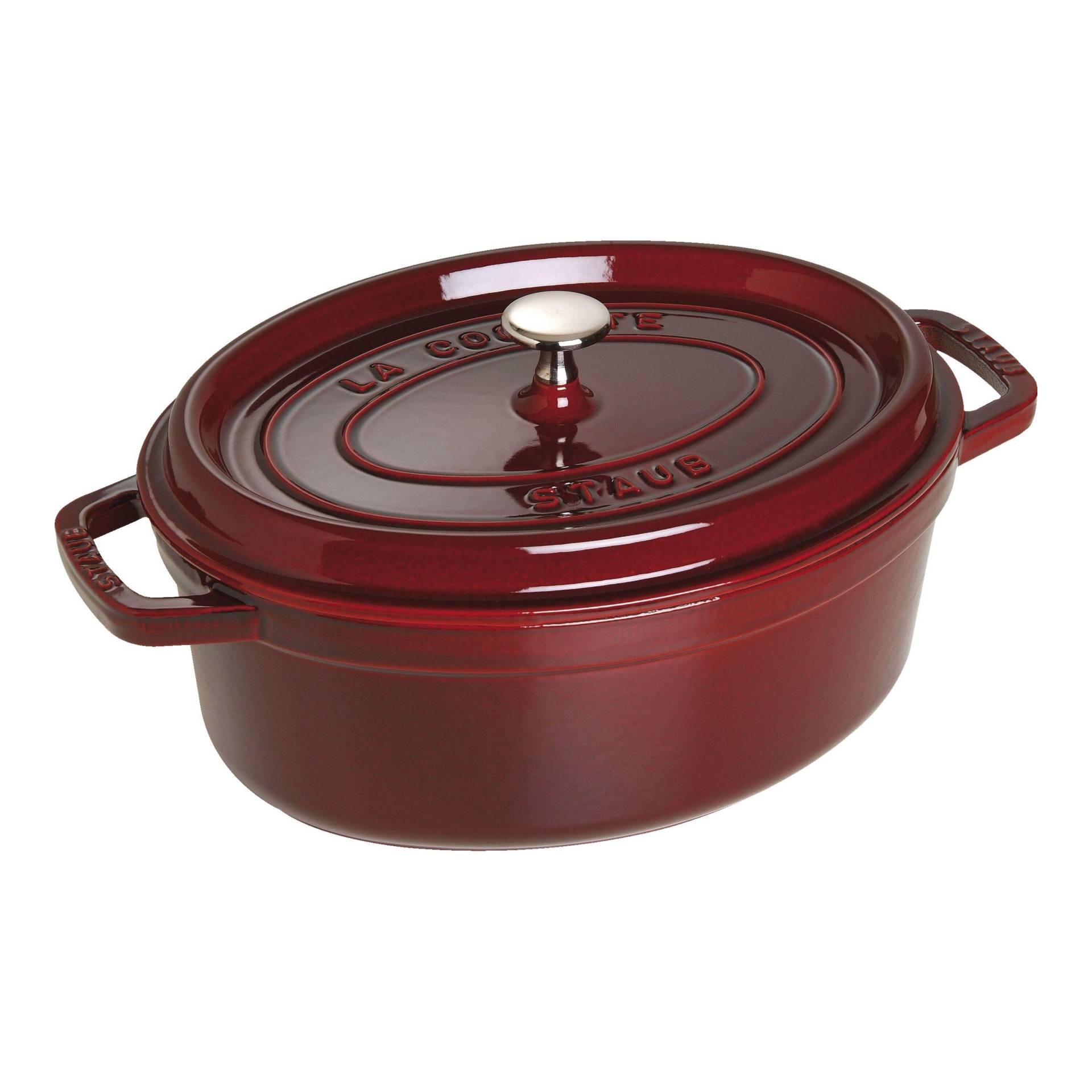 Staub La Cocotte 29 cm, oval, Grenadine-Rot, Gusseisen von Staub