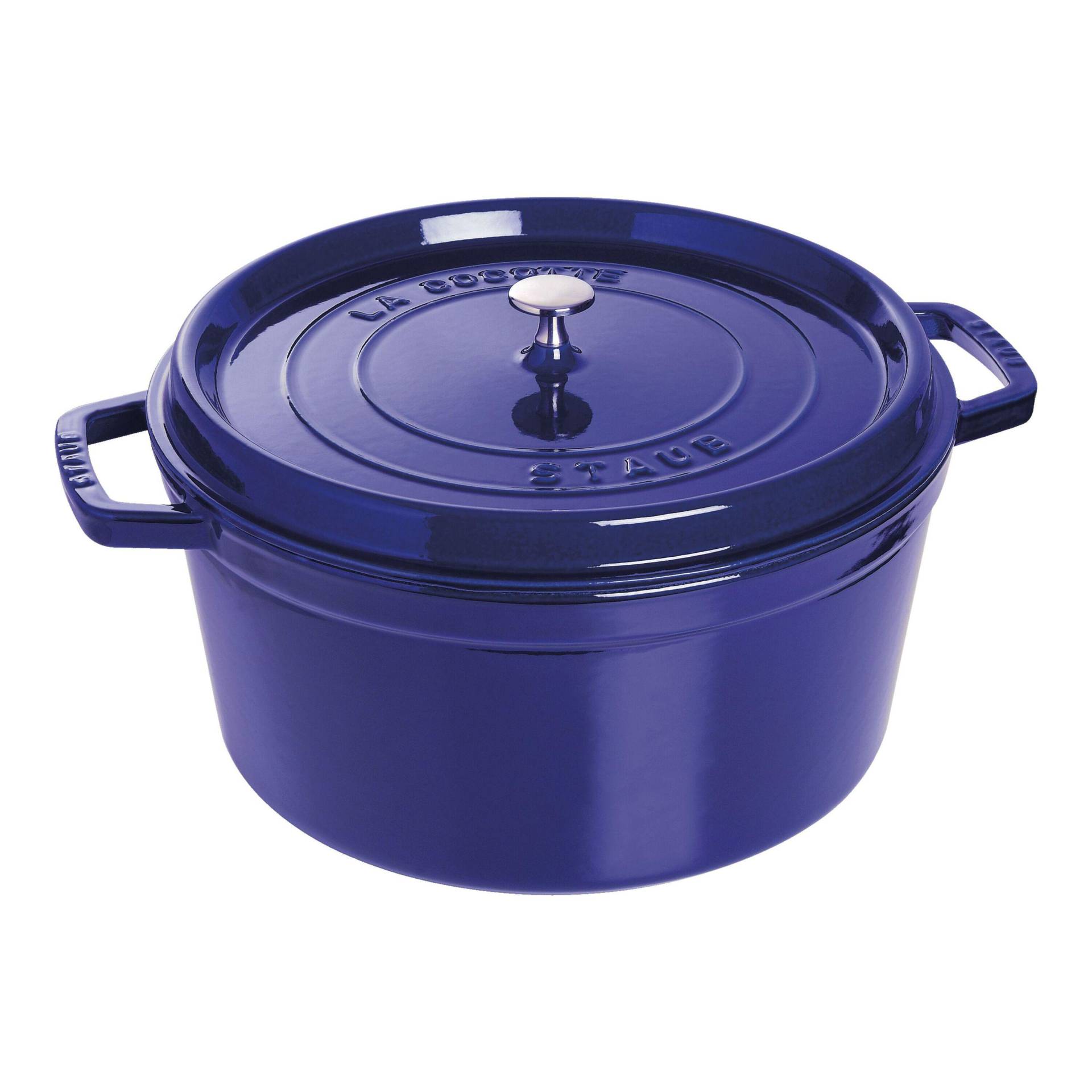 Staub La Cocotte 30 cm, rund, Dunkelblau, Gusseisen von Staub