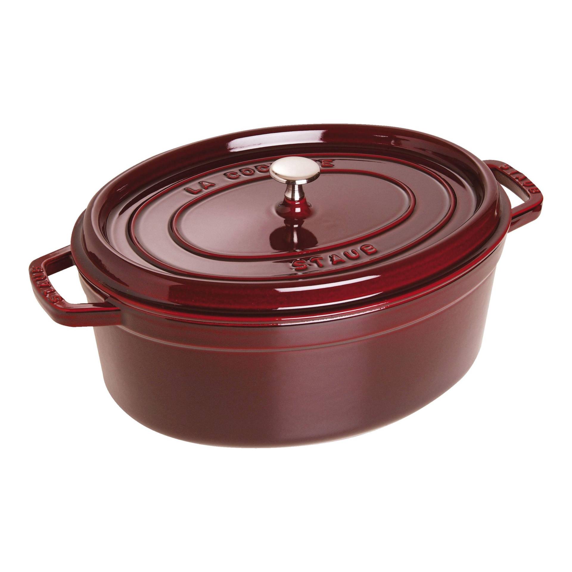 Staub La Cocotte 31 cm, oval, Grenadine-Rot, Gusseisen von Staub