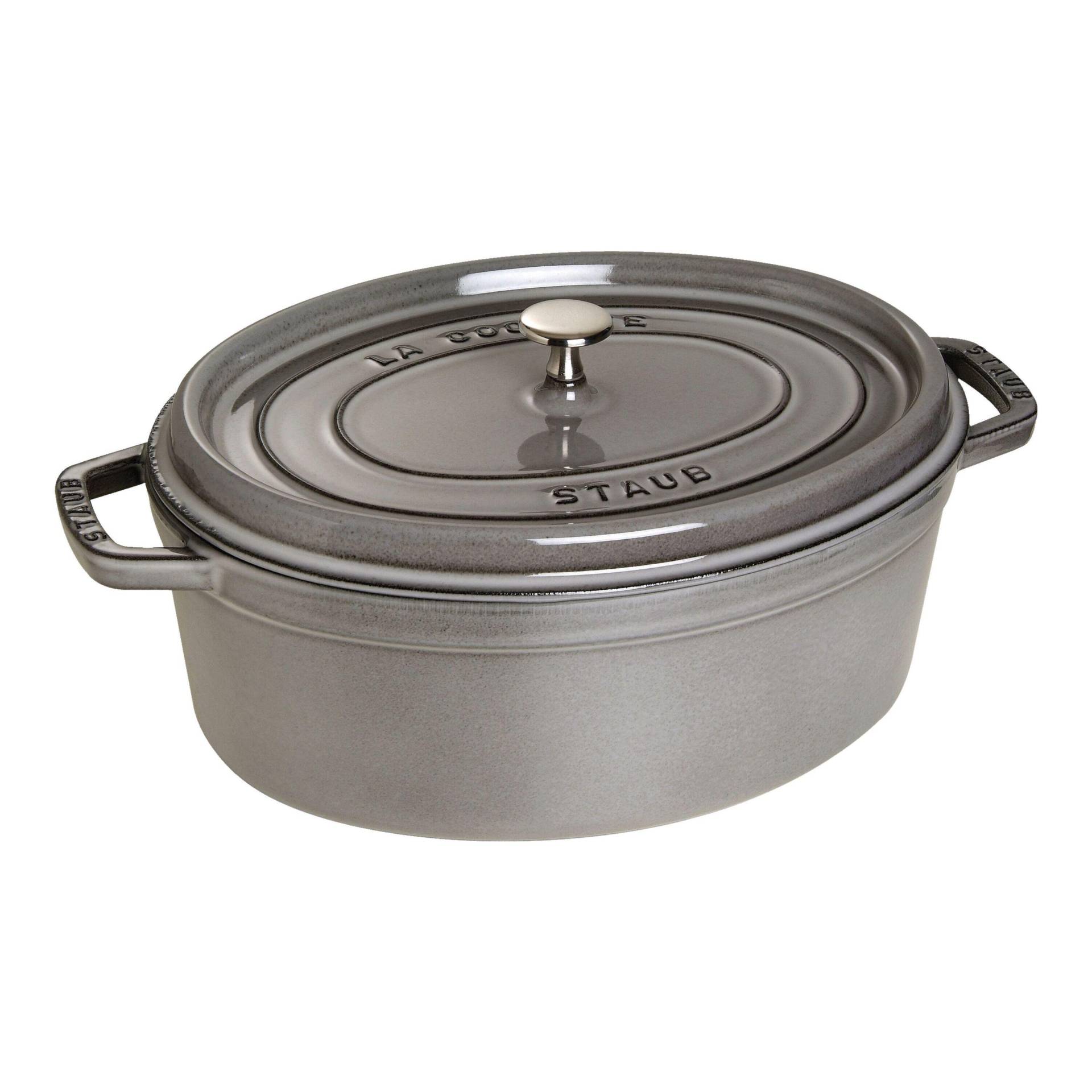 Staub La Cocotte 33 cm, oval, Graphit-Grau, Gusseisen von Staub