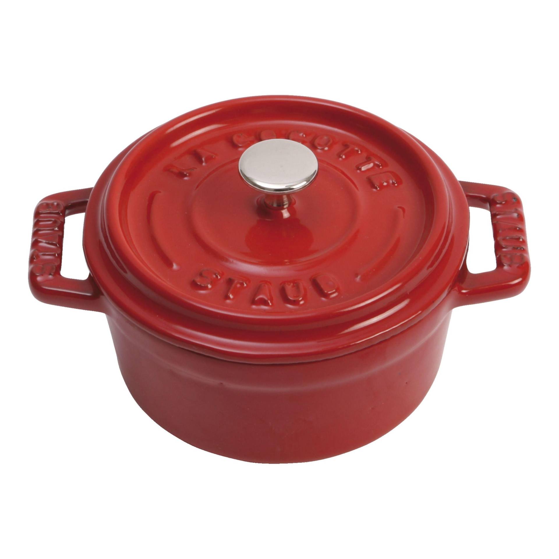 Staub La Cocotte Mini 10 cm, rund, Kirsch-Rot, Gusseisen von Staub