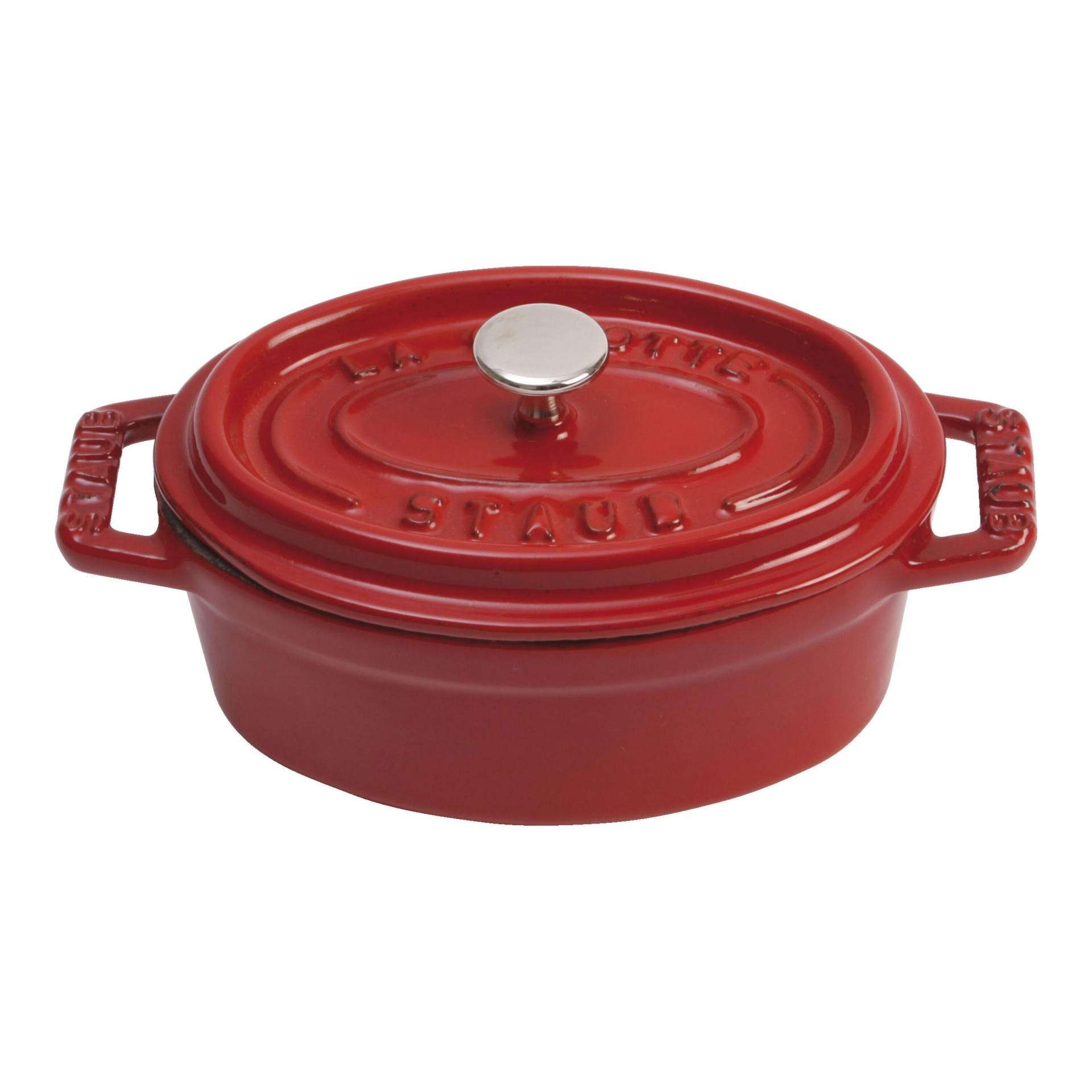 Staub La Cocotte Mini 11 cm, oval, Kirsch-Rot, Gusseisen von Staub