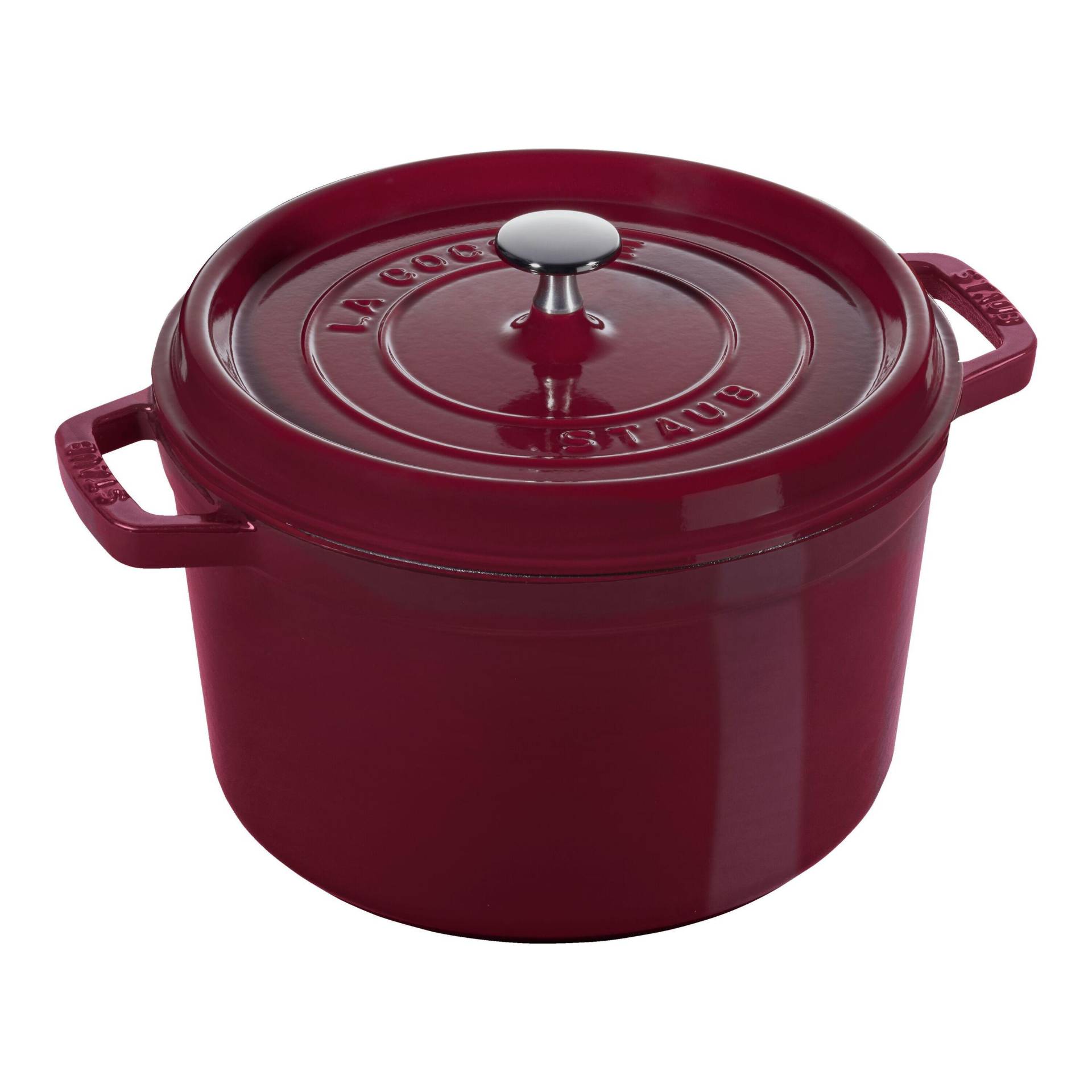 Staub La Cocotte tief 24 cm, rund, Bordeaux, Gusseisen von Staub