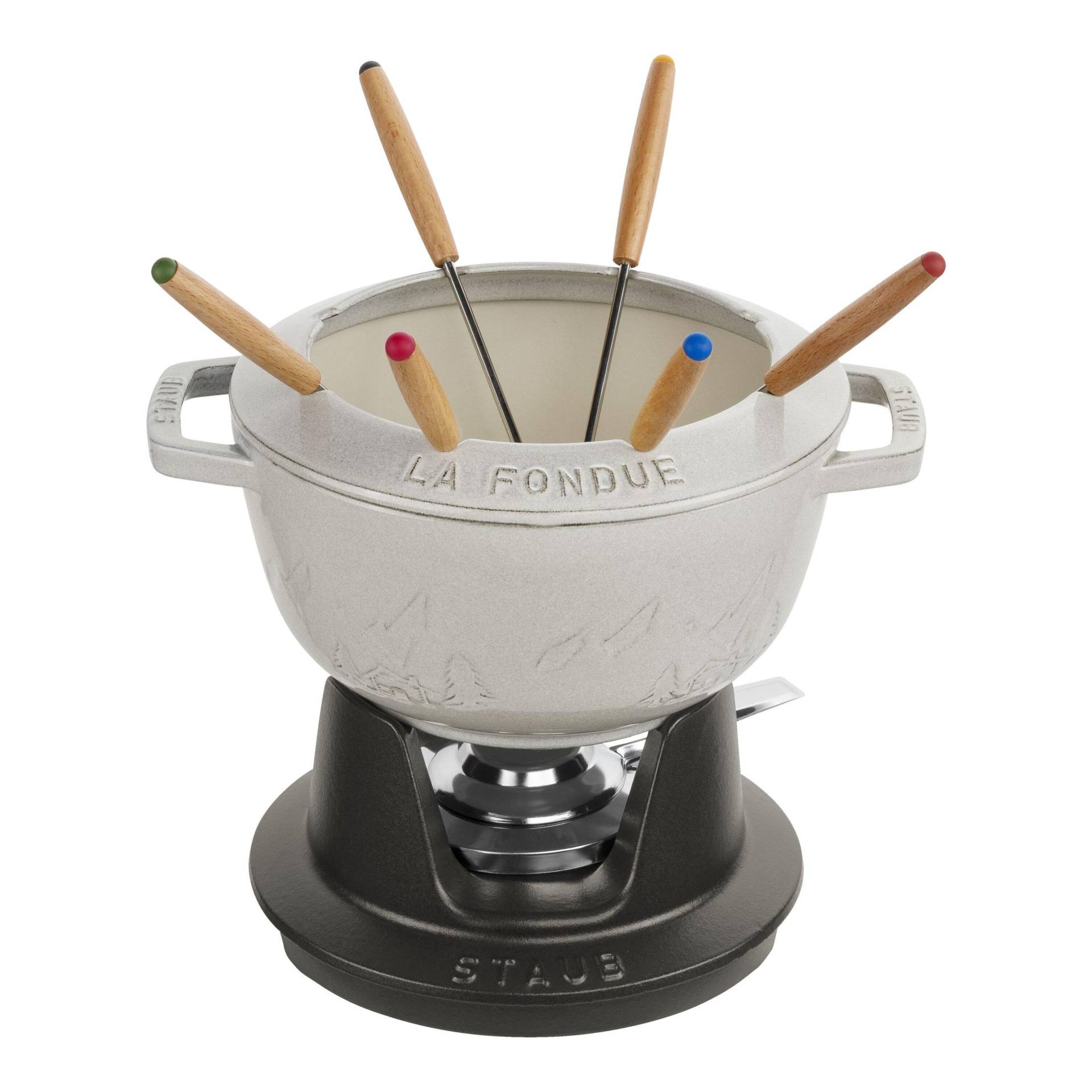 Staub Specialities Fondue Set 20 cm, Weisser Trüffel von Staub