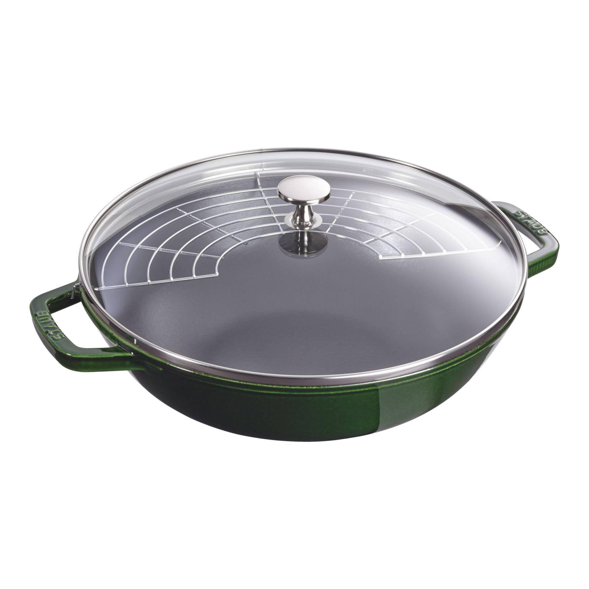 Staub Specialities Wok mit Glasdeckel 30 cm, Gusseisen von Staub