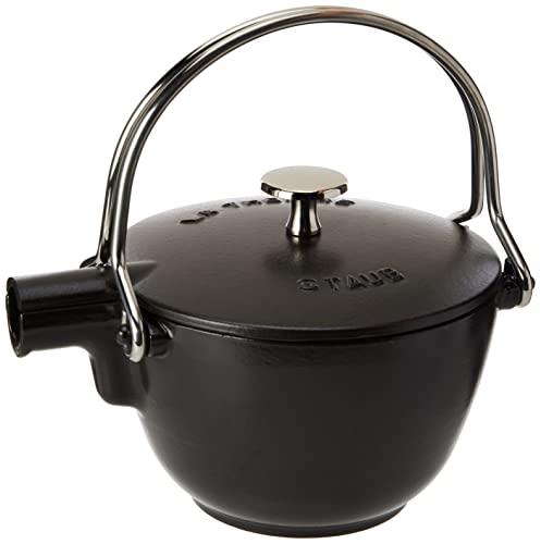 STAUB Teekanne/Wasserkessel, rund, 16,5 cm, 1,1 L, für alle Herdarten, Schwarz von STAUB