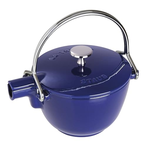 STAUB Teekanne/Wasserkessel, rund, 16,5 cm, 1,1 L, für alle Herdarten, Dunkelblau von STAUB