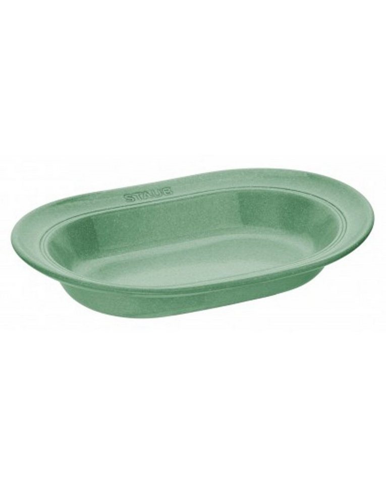 Teller Staub Dining Line Teller oval, 25 cm Salbeigrün Keramik kratzfest, (1 St) von Staub