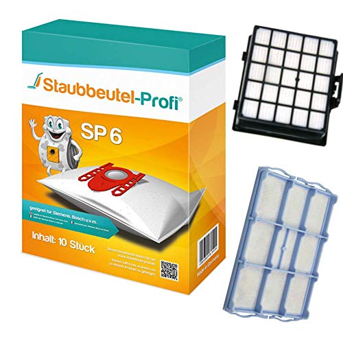 10 Staubsaugerbeutel, HEPA, Motorfilter geeignet für Bosch BSGL 32222 GL-30 BIONIC HEPA PARQUET von Staubbeutel-Profi® von Staubbeutel-Profi