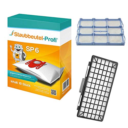 10 Staubsaugerbeutel +1 HEPA-Filter HF831 + 1 Motorschutz VS08 geeignet für Siemens VSQ8530 Q8 von Staubbeutel-Profi® von Staubbeutel-Profi