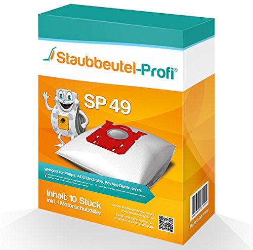 10 Staubsaugerbeutel SP49 geeignet für Philips Impact Plus FC 8382 von Staubbeutel-Profi