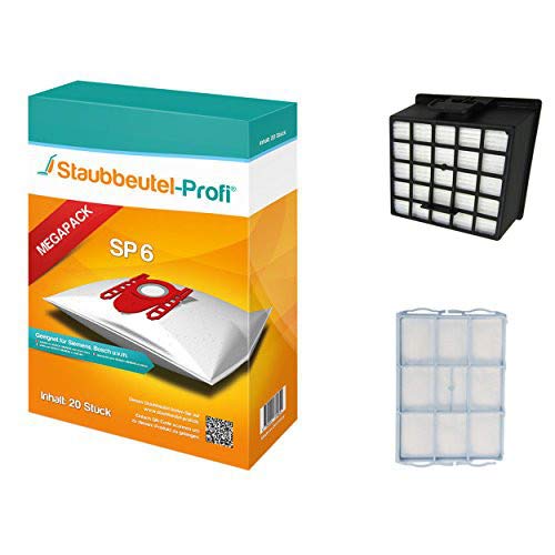 20 Staubsaugerbeutel SP6 1 HEPA Filter 004 1 Motorfilter VS08 geeignet für Siemens VS06B113 synchropower 20 Staubsaugerbeutel SP6 1 HEPA Filter 004 1 Motorfilter VS08 geeignet für Siemens VS06B113 synchropower von Staubbeutel-Profi