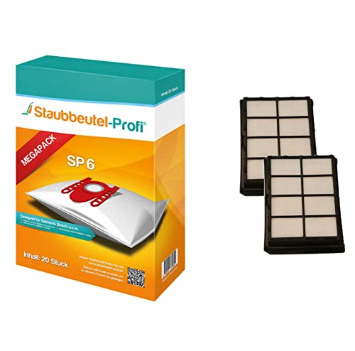 20 Staubsaugerbeutel SP6 2 HEPA Filter 003 geeignet für Siemens VS 50A10 20 Staubsaugerbeutel SP6 2 HEPA Filter 003 geeignet für Siemens VS 50A10 von Staubbeutel-Profi