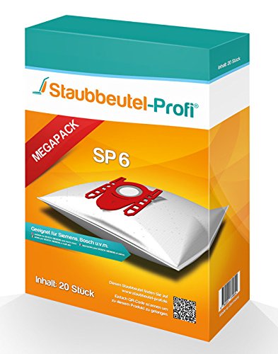 20 Staubsaugerbeutel SP6 geeignet für Bosch BSG6B110 von Staubbeutel-Profi