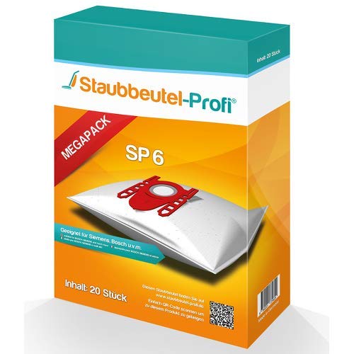 Staubsaugerbeutel SP6 kompatibel für Staubsauger Bosch BGL8XPERF BGL8XPER BGL8POW2 BGB75SIL (20 Staubsaugerbeutel) von Staubbeutel-Profi