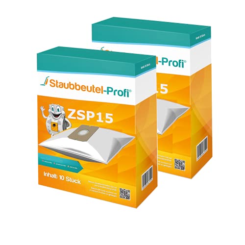Staubsaugerbeutel ZSP15 geeignet für Fakir Air Wave Premium TS 2000 CD (20 Staubbeutel) von Staubbeutel-Profi