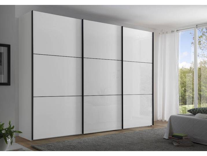 Schwebetürenschrank STAUD Includo Glas, Made in Germany , weiß (alpinweißglas), B:249cm H:222cm T:68cm, Holzwerkstoff, Schränke von Staud