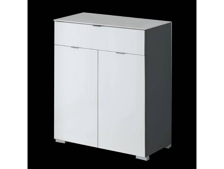 Staud Möbel Satino Türenkommode mit 1 Schubkasten Korpus und Platte in Dekor Front mit Glasauflage matt Farbausführung wählbar von Staud