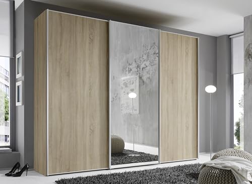 Staud Schwebetürenschrank 3-türig Sinfonie Plus H222 x B280 Sonoma Eiche Innenausstattung-Sets Classic von Staud