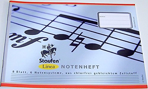 Notenheft DIN A 5 8 Blatt 6 Notensysteme von Staufen