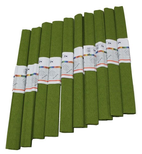 Staufen 617158 - Krepppapier 10 Rollen 50 x 250 cm olivgrün von Idena