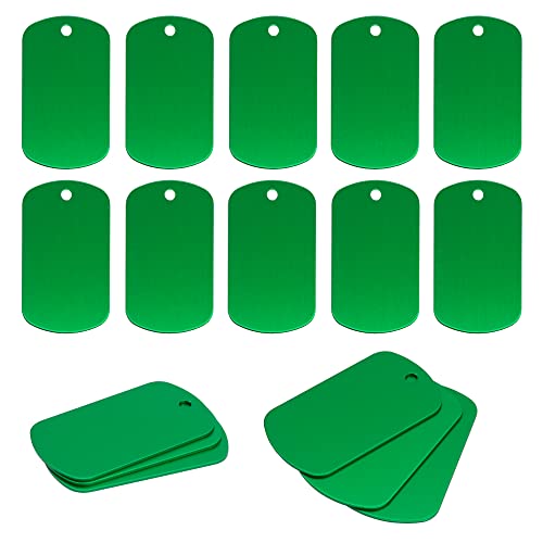 Aluminiumgravur Rohlinge Aluminium Rechteck Blank Tags Stanzen Rohlinge Gravur Rohlinge Hundemarke 25 Pack (Green) von StayMax