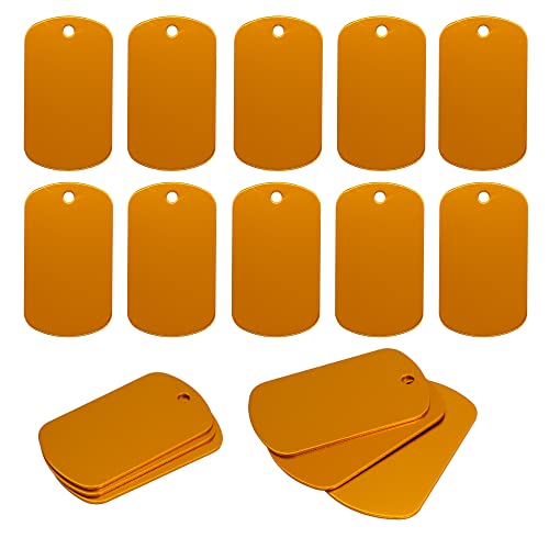 Aluminiumgravur Rohlinge Aluminium Rechteck Blank Tags Stanzen Rohlinge Gravur Rohlinge Hundemarke 25 Pack (Orange) von StayMax