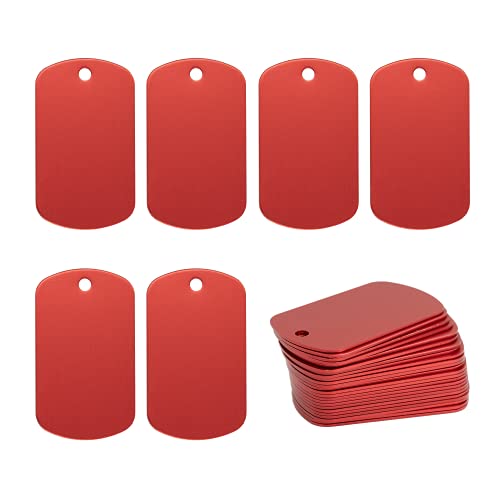 Aluminiumgravur Rohlinge Aluminium Rechteck Blank Tags Stanzen Rohlinge Gravur Rohlinge Hundemarke 25 Pack (Rot) von StayMax