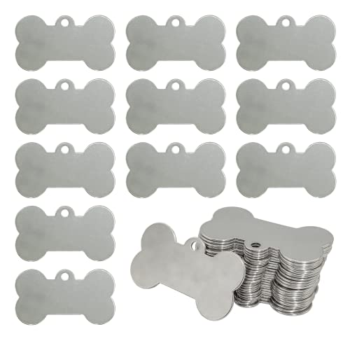 Blanko-Hundemarke in Knochenform, 304 Edelstahl, Stempelrohlinge, Gravur, blanko, 50 x 28 mm, 25 Stück von StayMax