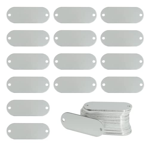 Eloxiertes Aluminium Gravurrohlinge Tags Stanzrohlinge Tags mit 2 Löchern 25 Stück (Silber) von StayMax