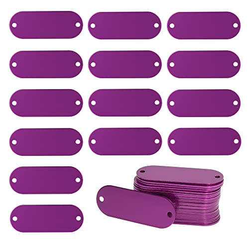 Gravurrohlinge aus eloxiertem Aluminium, mit 2 Löchern, 25 Stück, Violett von StayMax