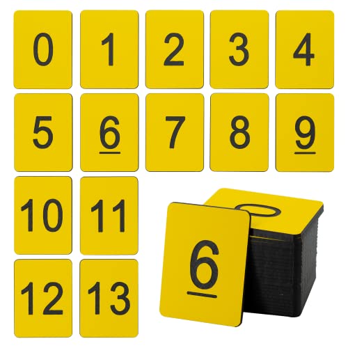 Nummernschilder, Kunststoff, rechteckig, 0-100, Gelb von StayMax