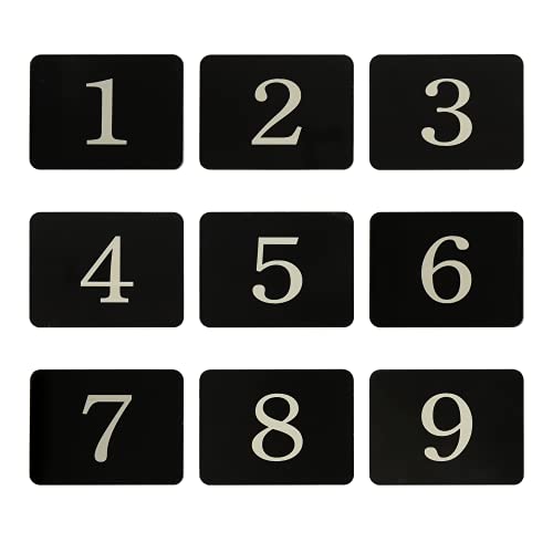 Rechteckiger Acryl-Aufkleber für Spinde, Hausnummer, Hausnummer, mit selbstklebendem Klebeband (1-25, schwarz) von StayMax