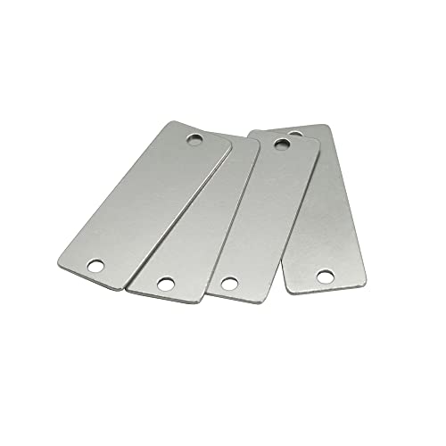 StayMax 100 Stück Edelstahl blanko Tags Gravur Rohlinge Rechteck Stanzrohlinge mit zwei Löchern von StayMax