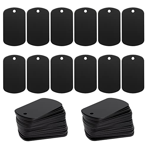 StayMax 100 Stück eloxiertes Aluminium Gravur blanko Tags Stanzrohlinge (schwarz) von StayMax